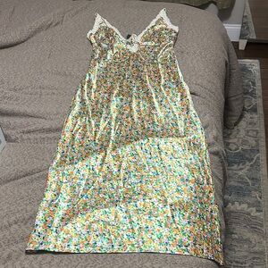 Wild Fable Multicolor Floral Chemise Dress with Lace Trim